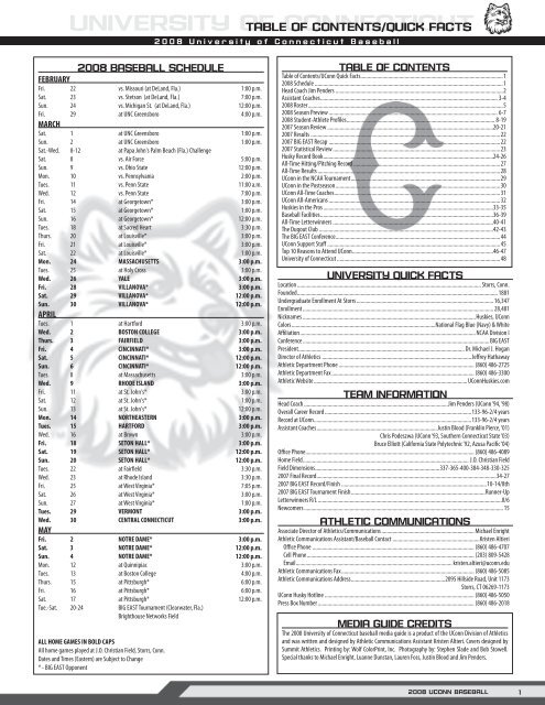 Breaking Down the UConn Huskies Baseball Schedule