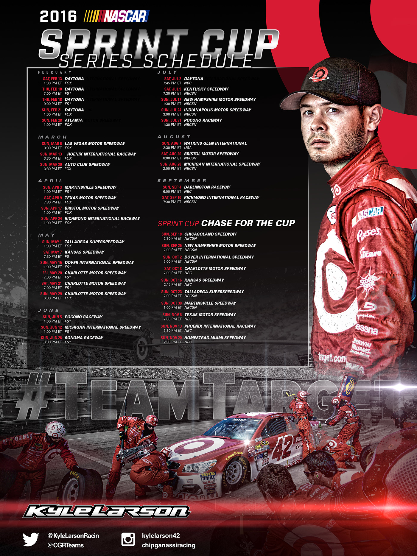 2016 nascar season schedule