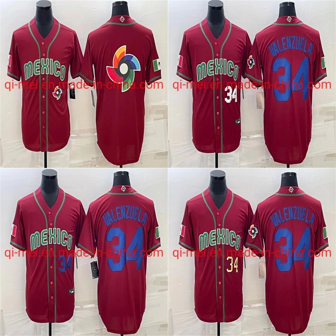 Buy Mexico Red Baseball Jersey - Limited Edition 2023 World Baseball Classic