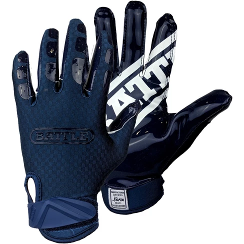 Blue Battle Gloves - Ultra-Tack Grip Football Gloves for Adults and Youth