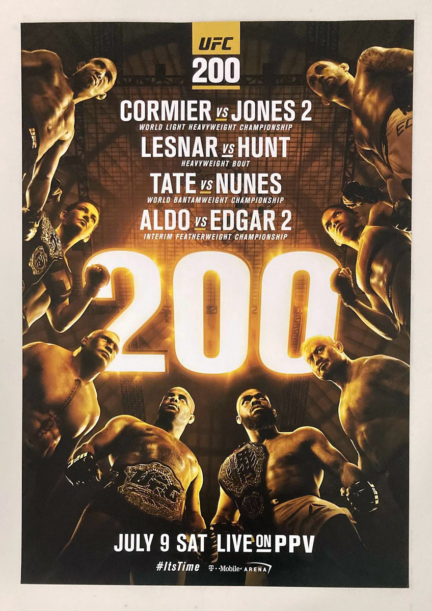 Rare UFC 200 Event Poster – Featuring Jon Jones, Daniel Cormier & More