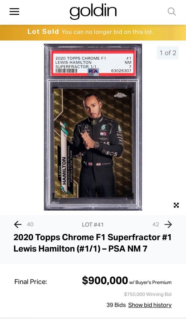 Lewis Hamilton 1/1 Superfractor: The Record-Breaking Formula 1 Card Auction Price