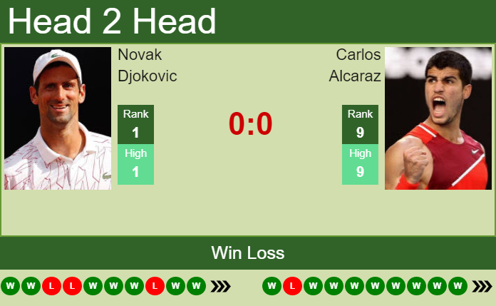 Novak Djokovic vs Carlos Alcaraz: Head-to-Head Stats and Match History