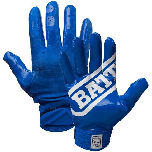 Blue Battle Gloves - Ultra-Tack Grip Football Gloves for Adults and Youth