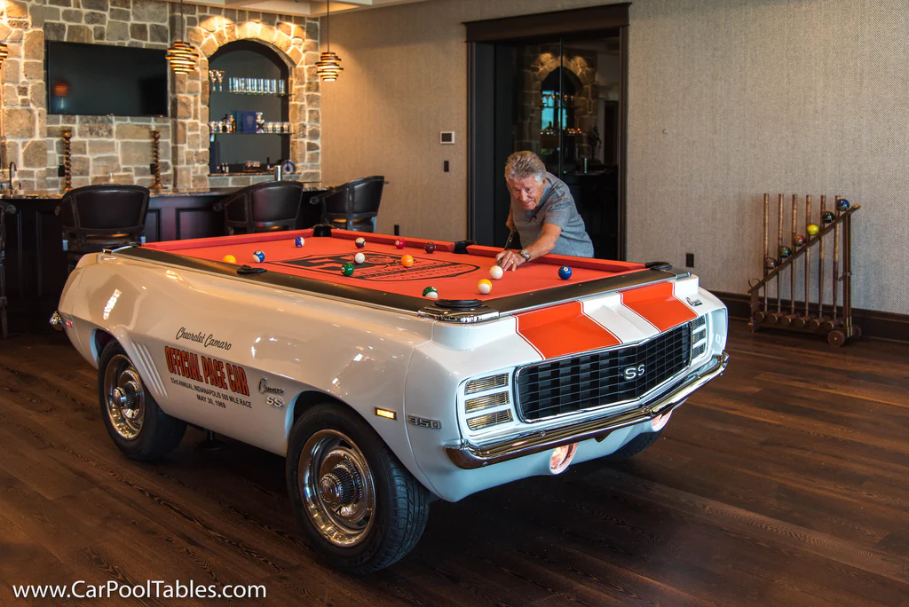 Mario Andretti Pool Table: Limited Edition 1969 Camaro Pace Car Design