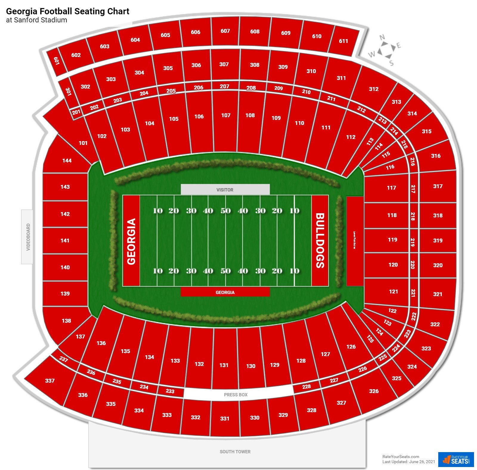 Georgia Sanford Stadium Seating Chart: Best Seats & Interactive Map Guide