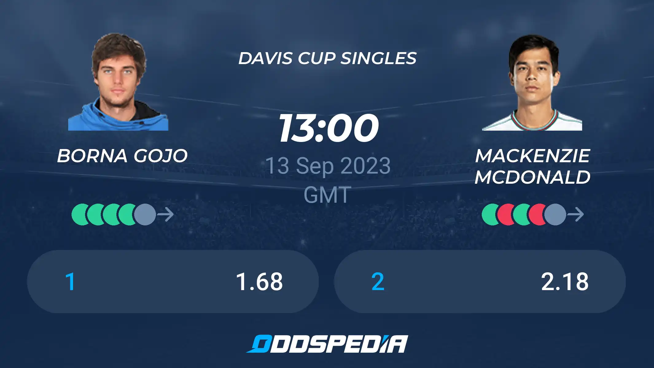 US Open 2023: Mackenzie McDonald vs Borna Gojo Head-to-Head and Match Odds