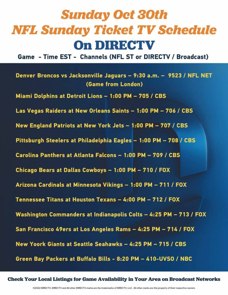 Wondering What NFL Games Are Televised? See Full Listing!